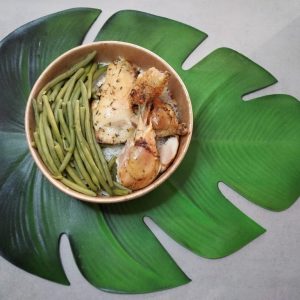riz blanc de poulet haricots verts